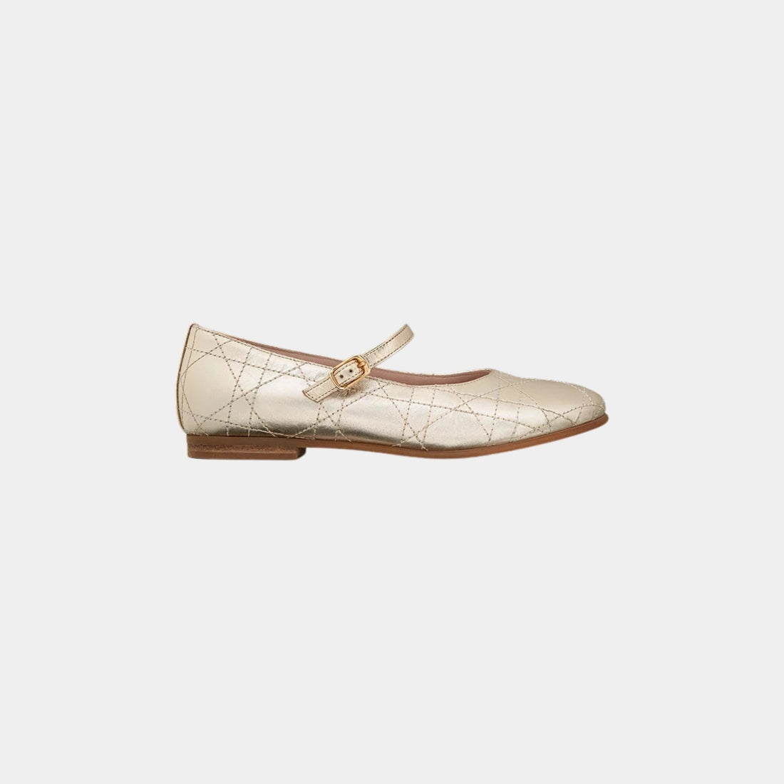 Kids Ballet Flat Cannage Calfskin
