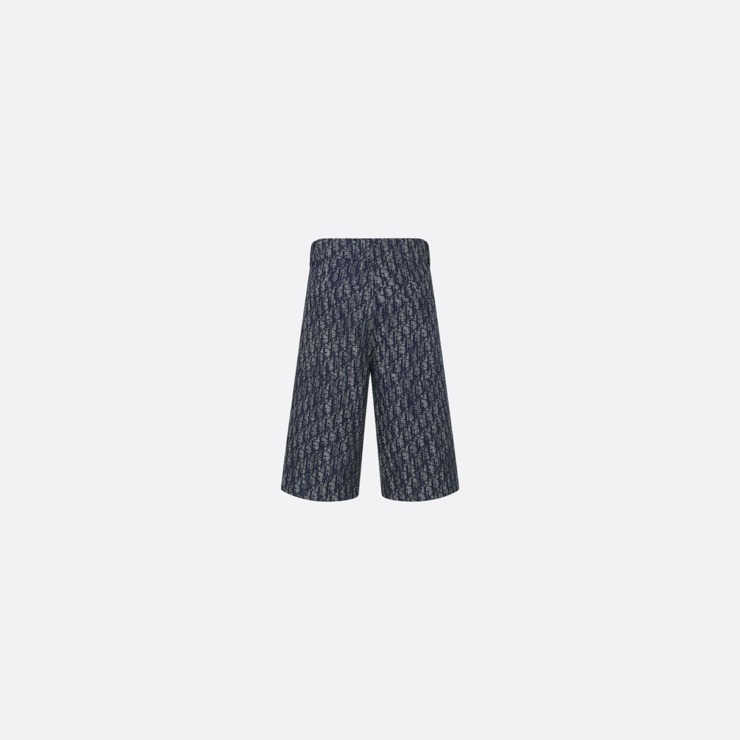Kids Bermuda Shorts Blue Oblique Cotton Gabardine Jacquard