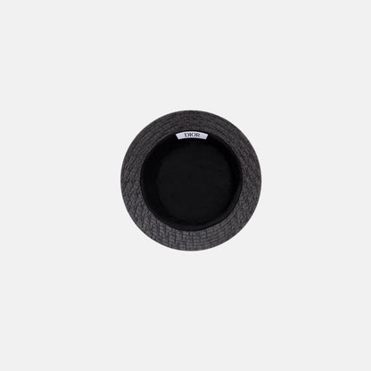 Kids Bucket Hat Black Dior Oblique Technical Jacquard