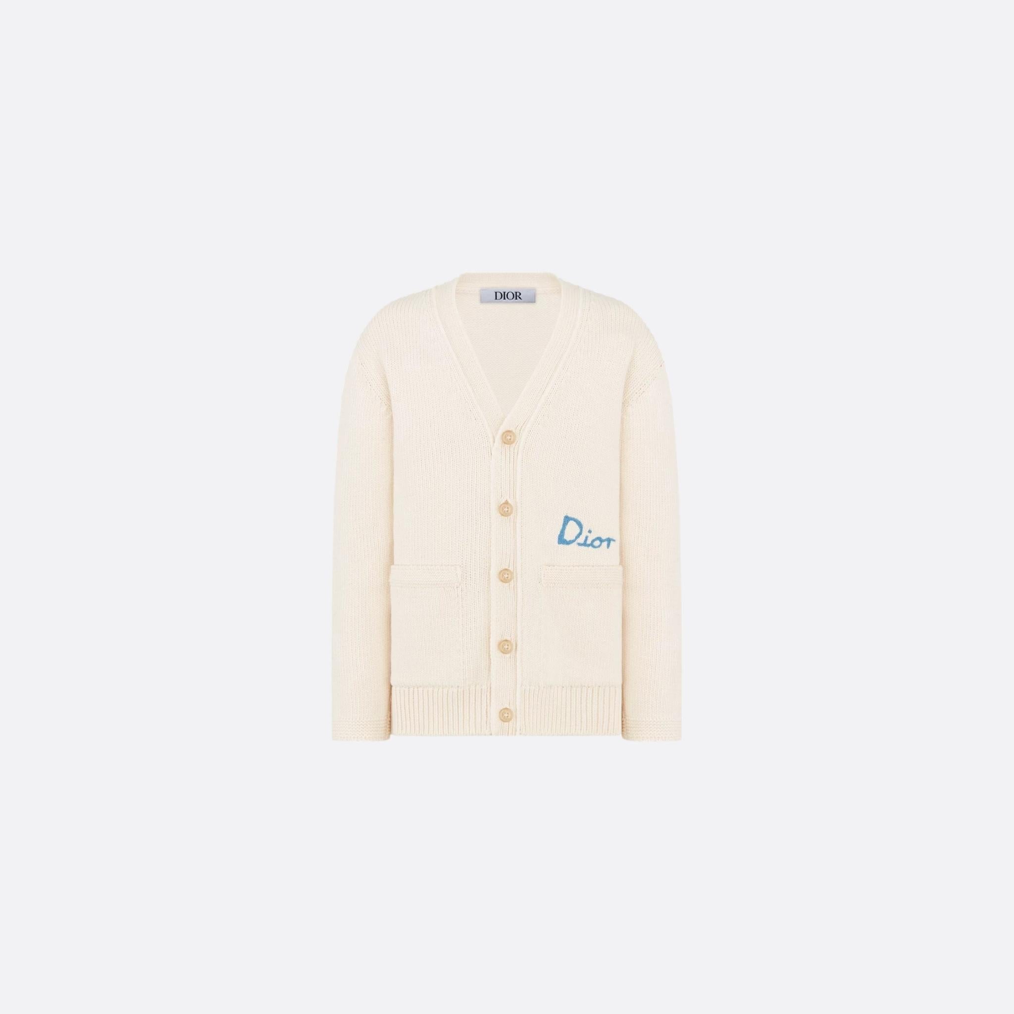 Kids DIOR AND HYLTON NEL Cardigan Ivory Cotton Blend Knit