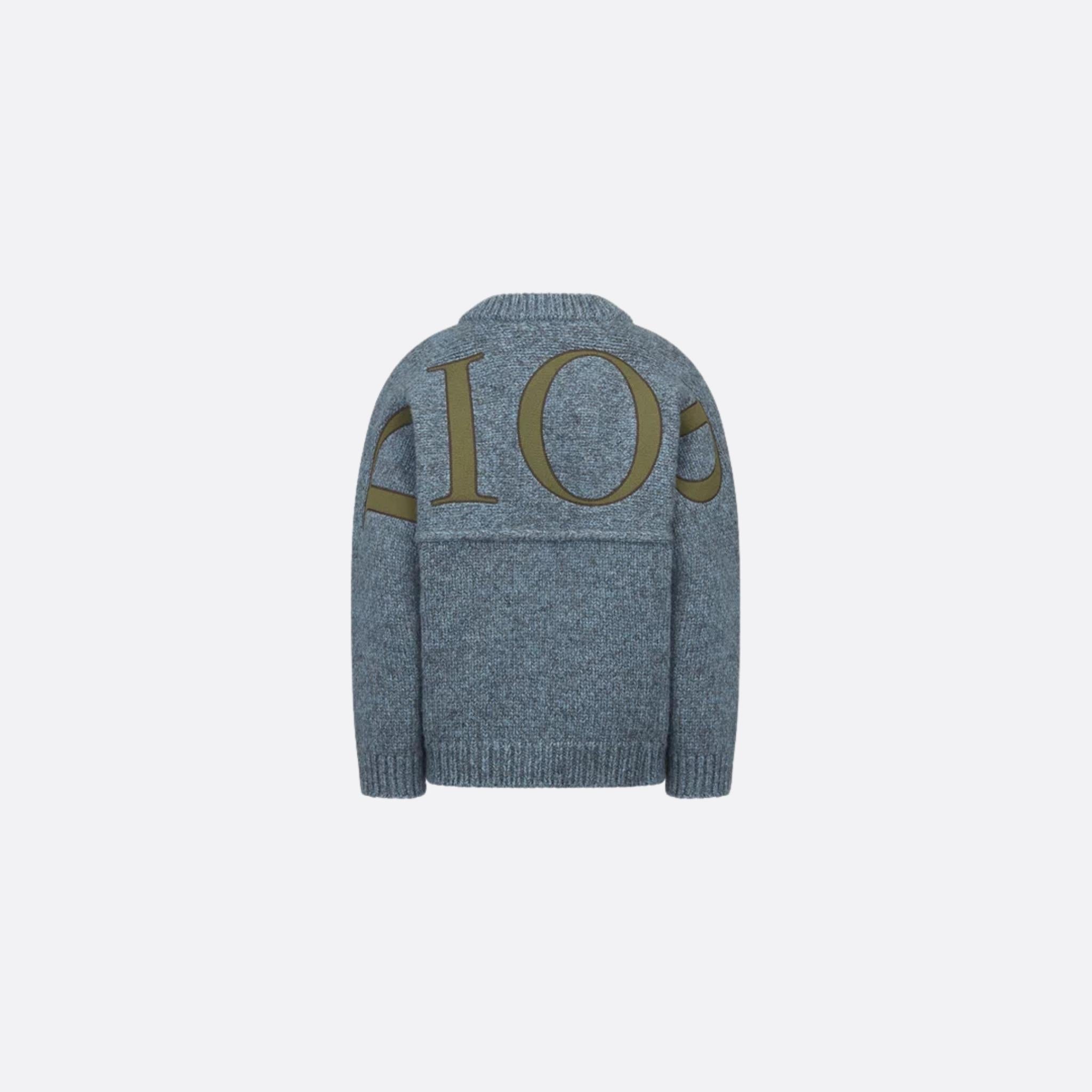 Kids Jacket Gray-Blue Wool Mouliné Knit