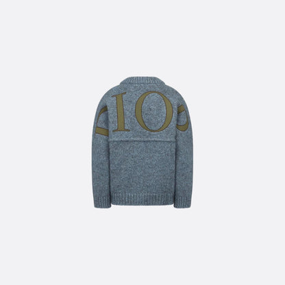 Kids Jacket Gray-Blue Wool Mouliné Knit