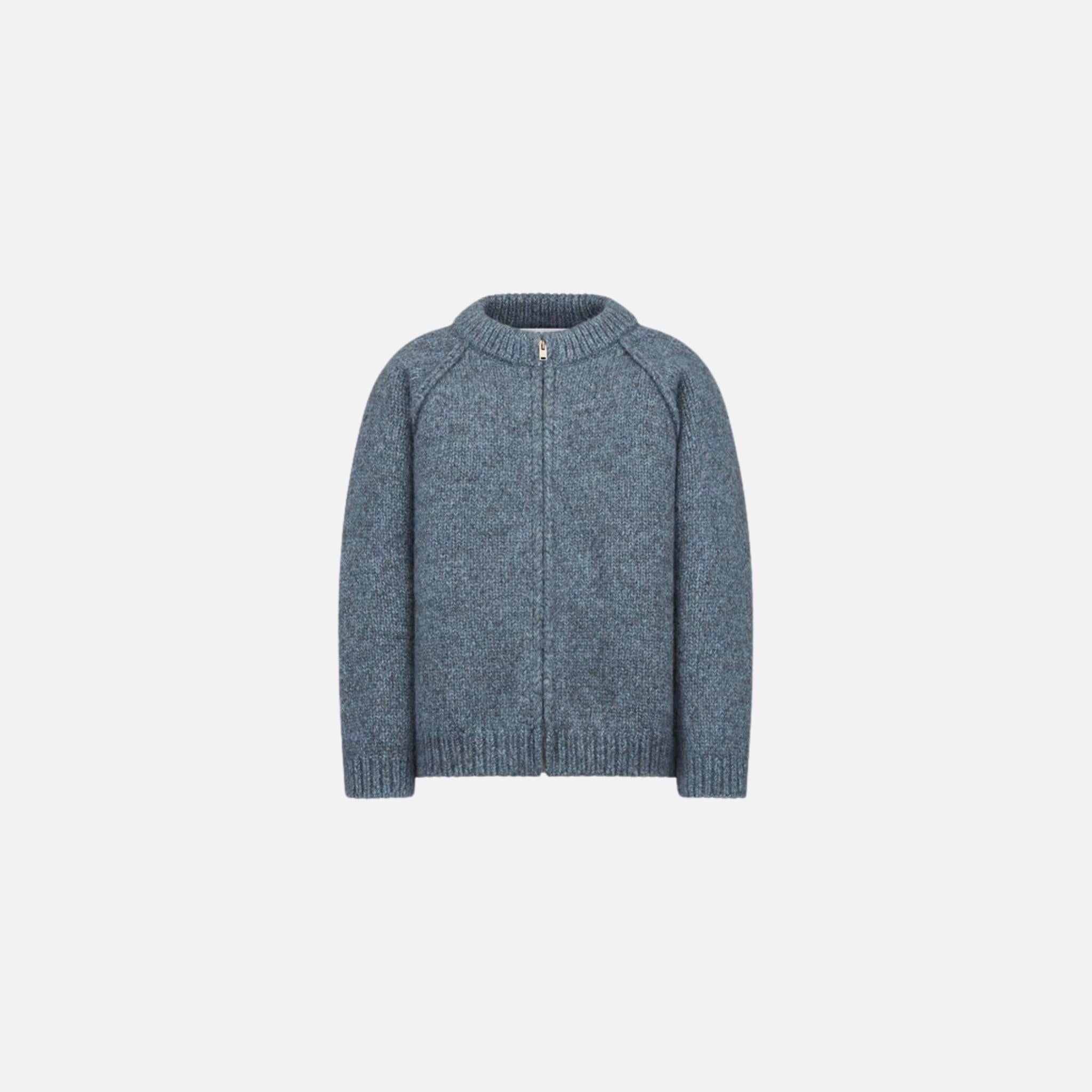 Kids Jacket Gray-Blue Wool Mouliné Knit