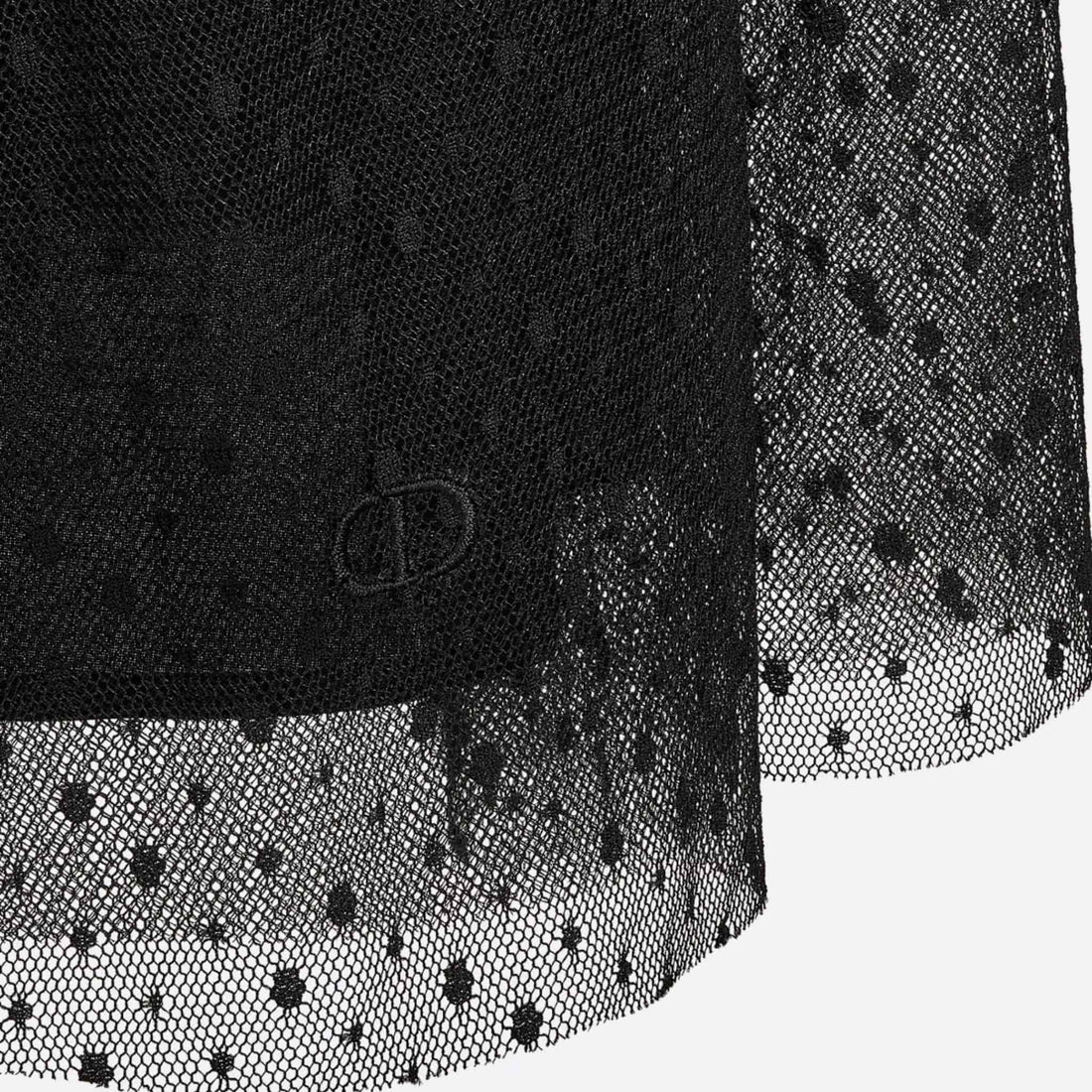 Kids Long Skirt Black Plumetis Tulle