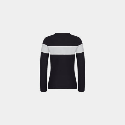 Kids Long Sleeved T Shirt Black and White Technical Jersey