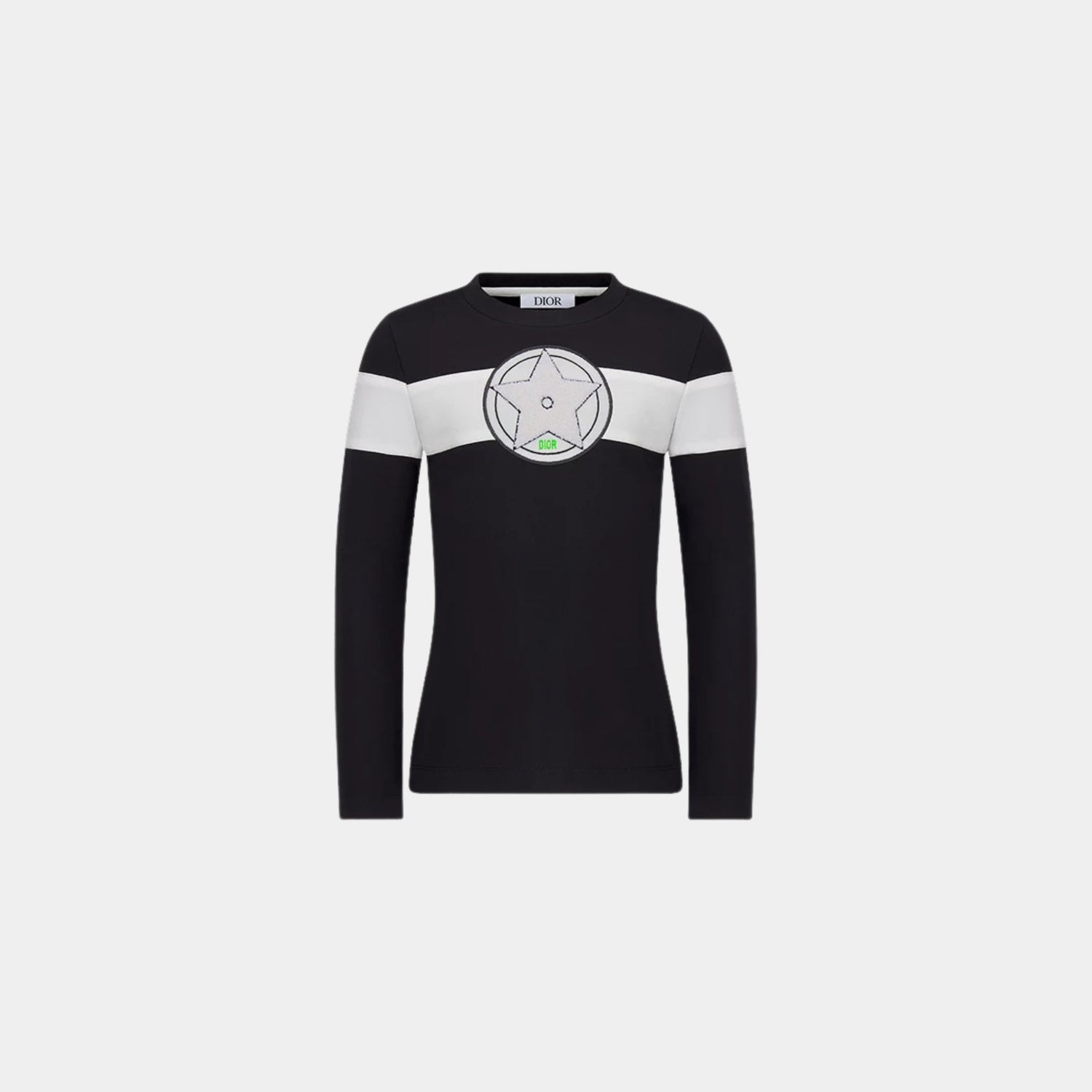 Kids Long Sleeved T Shirt Black and White Technical Jersey