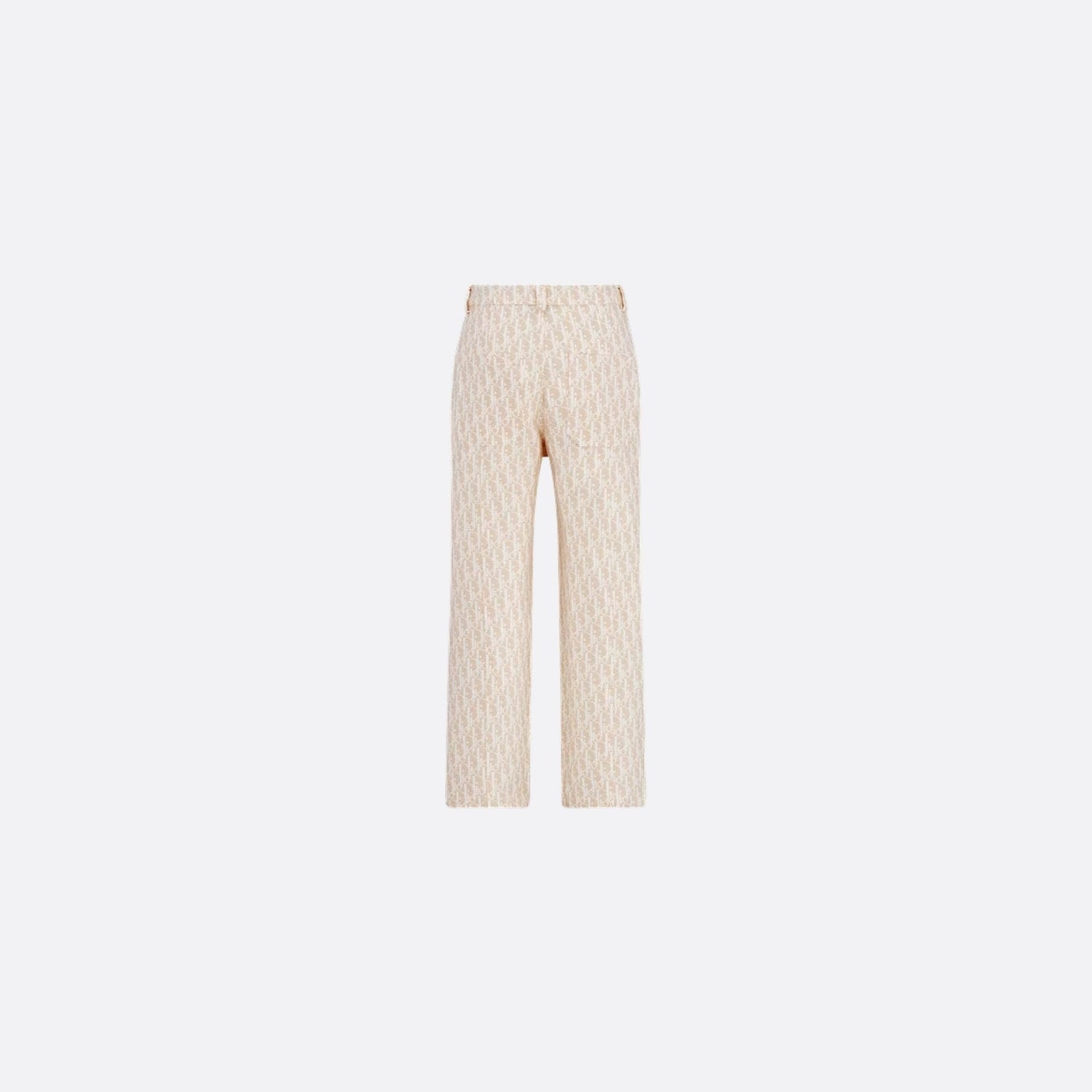 Kids Pants Beige Basket Weave Cotton Ivory Dior Oblique Motif