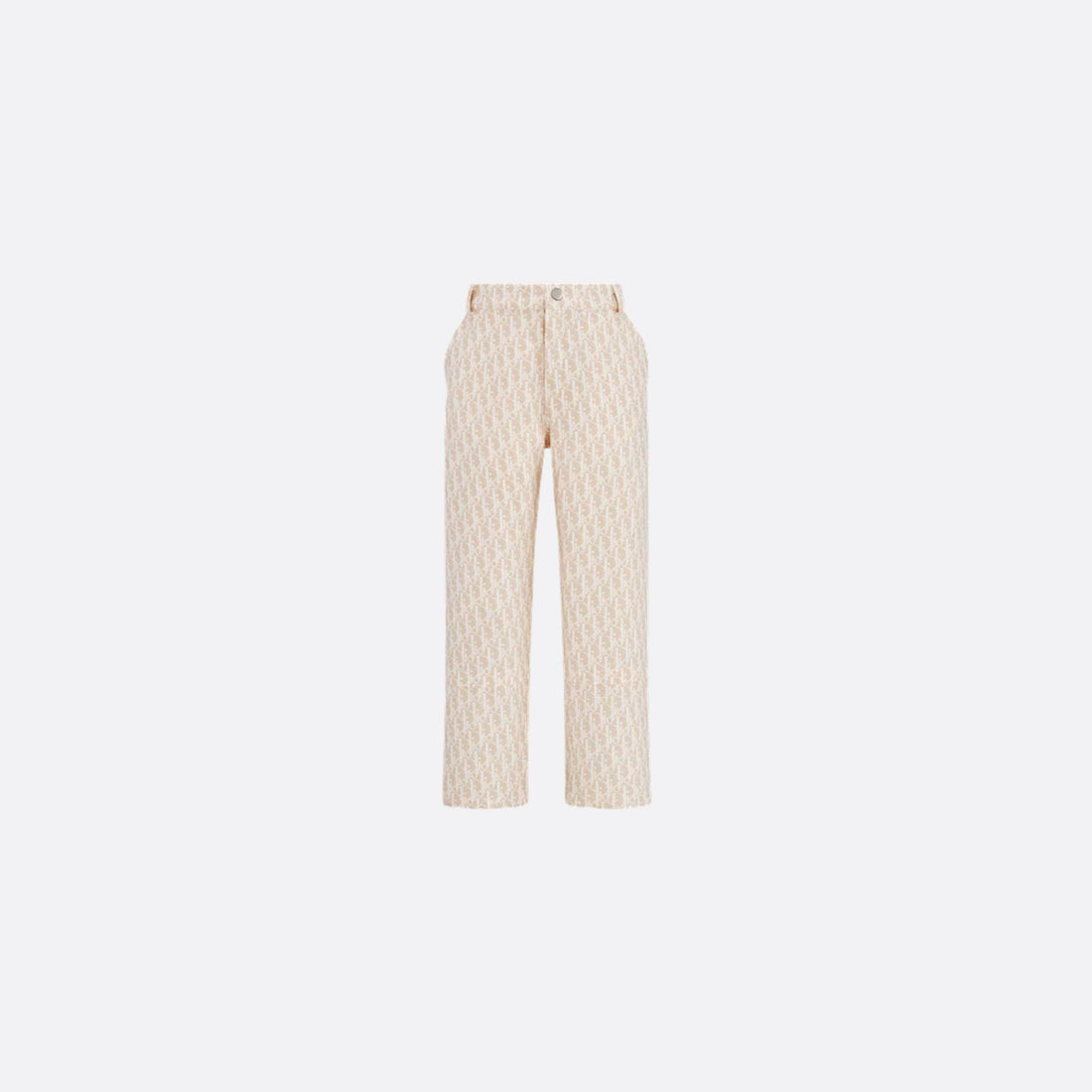 Kids Pants Beige Basket Weave Cotton Ivory Dior Oblique Motif