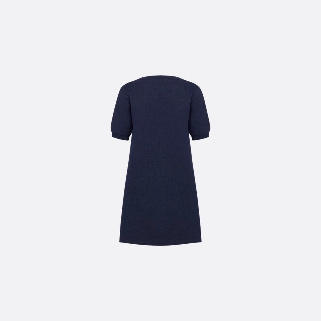 Kids Reversible A-Line Dress in Navy Wool &amp; Jacquard