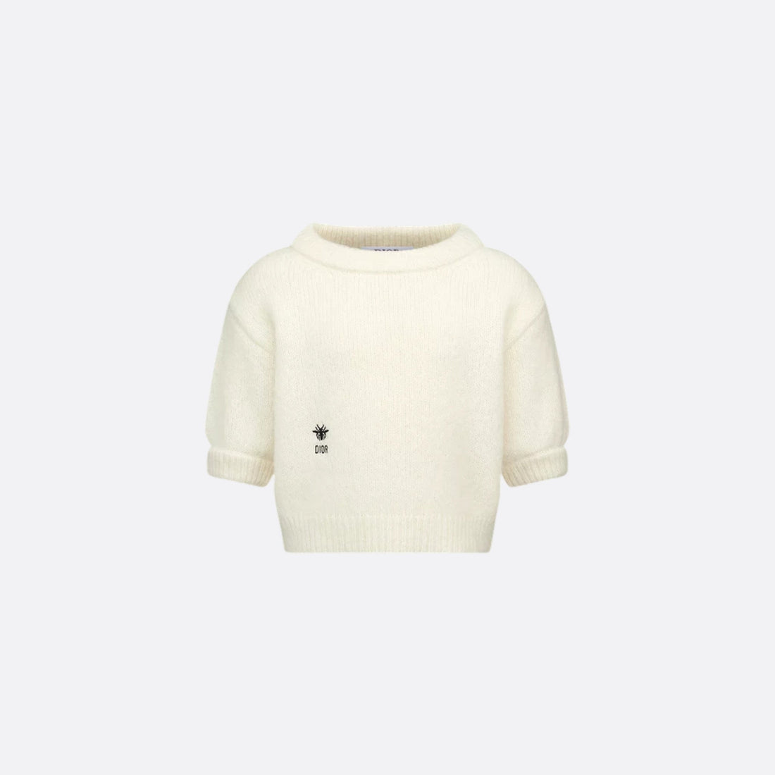 Kids Short Sleeved Sweater Ivory Alpaca And Wool-Blend Knit