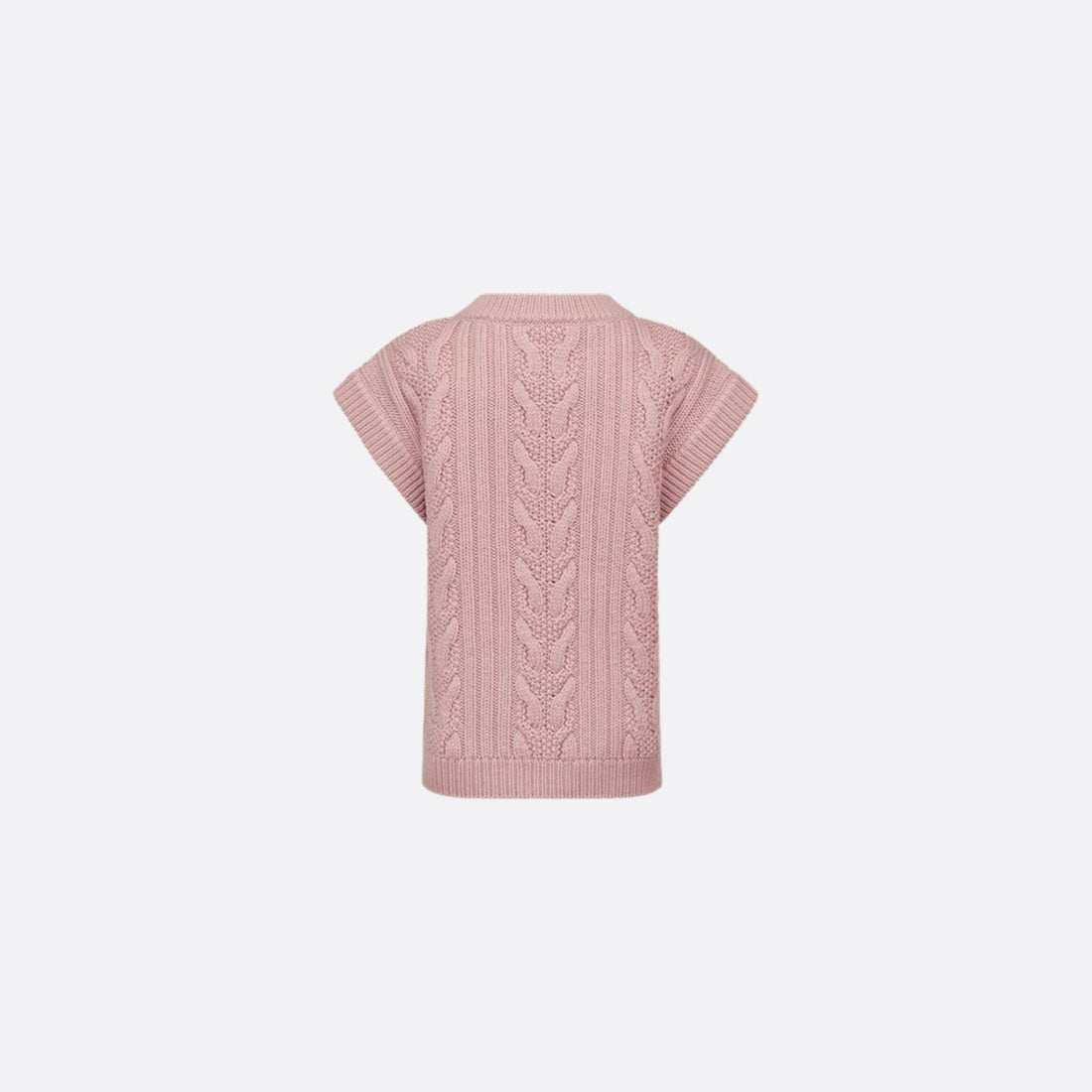 Kids Sweater Vest Antique Pink Wool Cable Knit