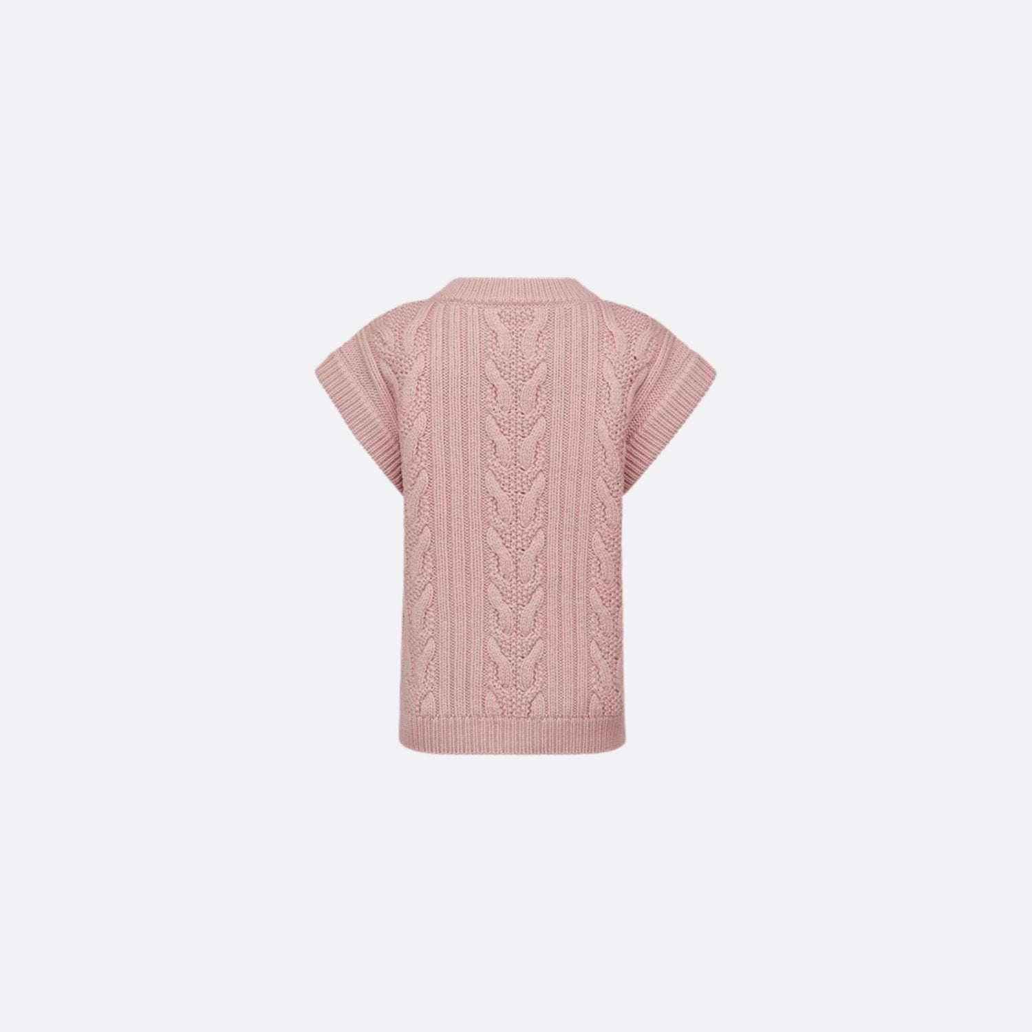 Kids Sweater Vest Antique Pink Wool Cable Knit