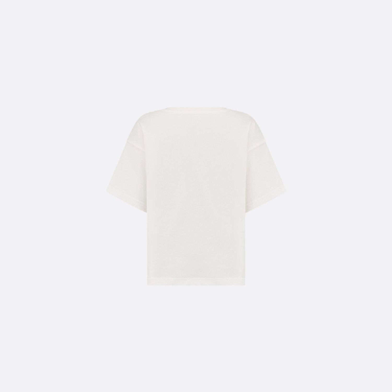 Kids T-Shirt Ivory Cotton Jersey Mint Green Dior Embroidery