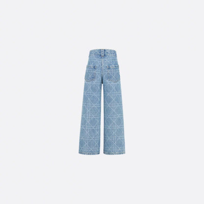 Kids Wide Leg Pants Blue Cannage Cotton Denim