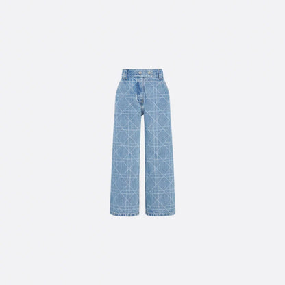 Kids Wide Leg Pants Blue Cannage Cotton Denim