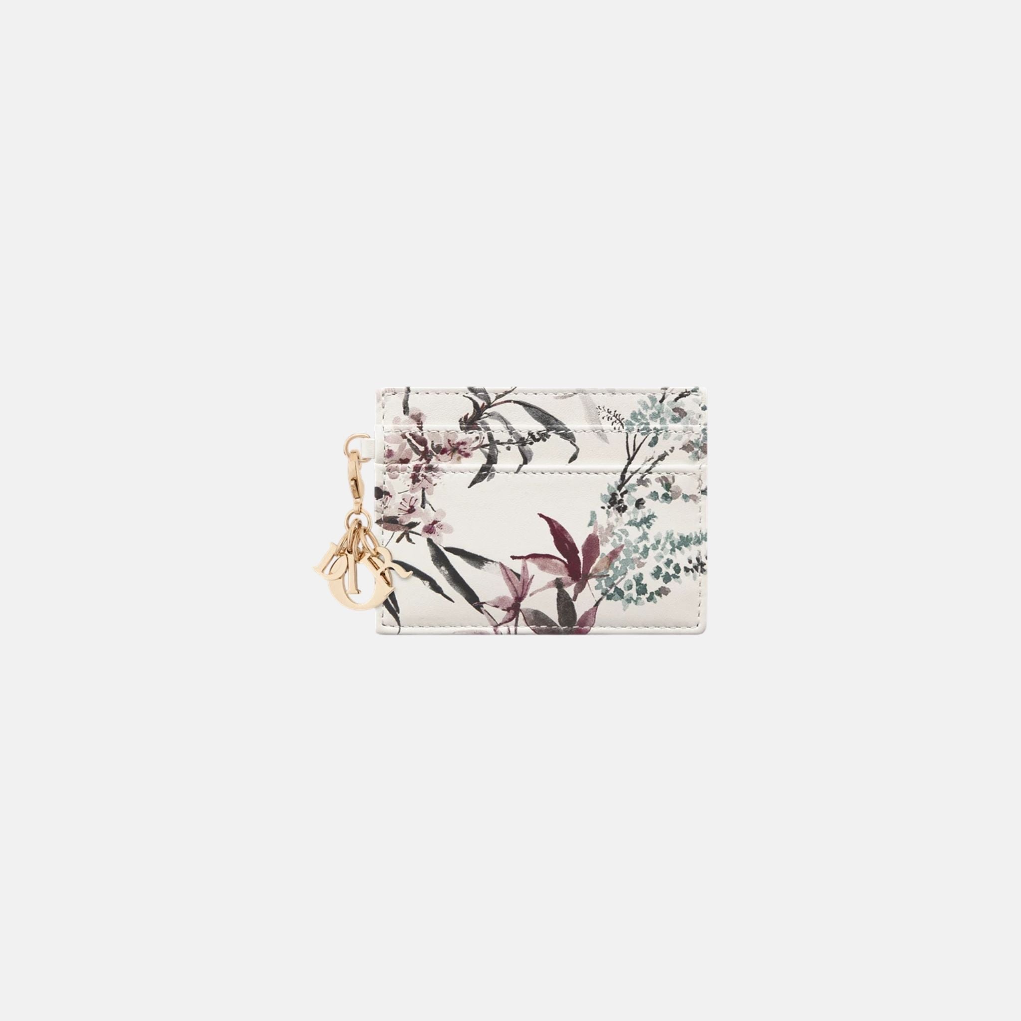 Lady Dior Freesia Card Holder In Millefiori Printed Lambskin
