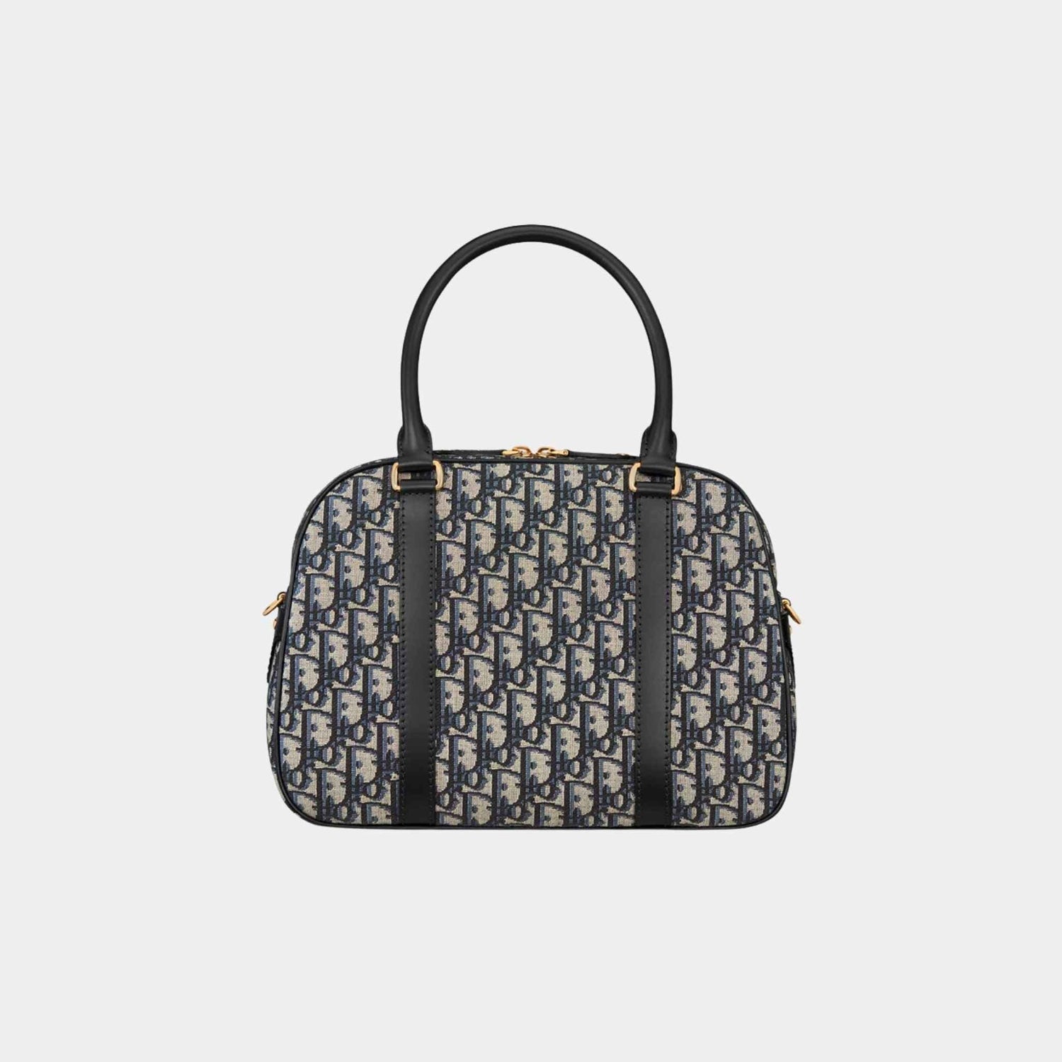 Large D-Vibe Bowling Bag Blue Dior Oblique Jacquard