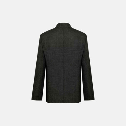 Lightweight Jacket In Virgin Wool Basketweave