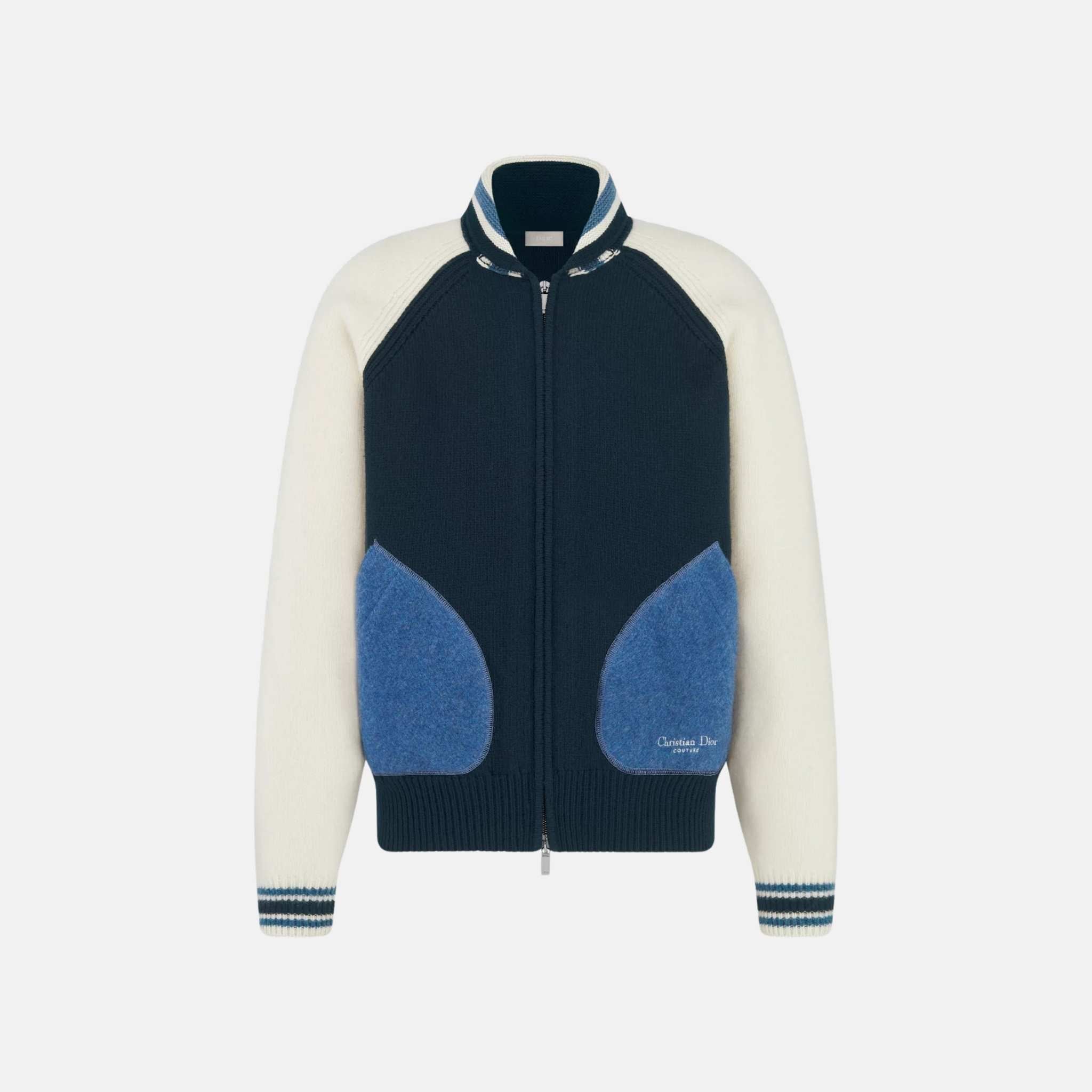 Lily Of The Valley Varsity Cardigan In Felted Wool Jersey