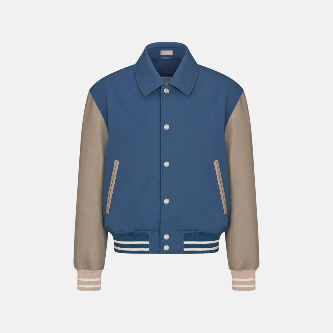 Lily Of The Valley Varsity Jacket In Cotton Twill And Lambskin