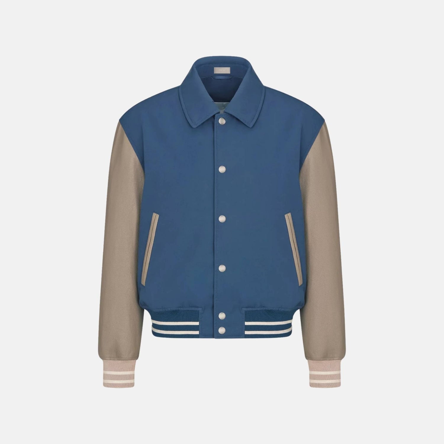 Lily Of The Valley Varsity Jacket In Cotton Twill And Lambskin