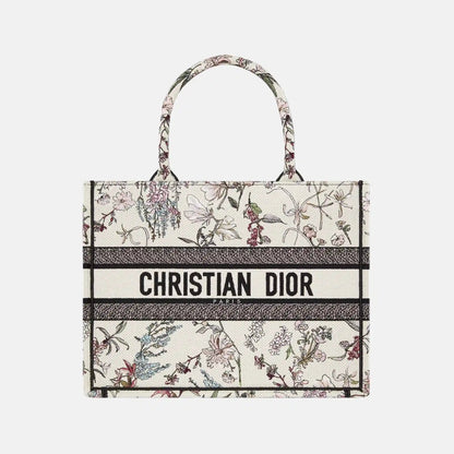 Medium Book Tote In Millefiori Embroidery