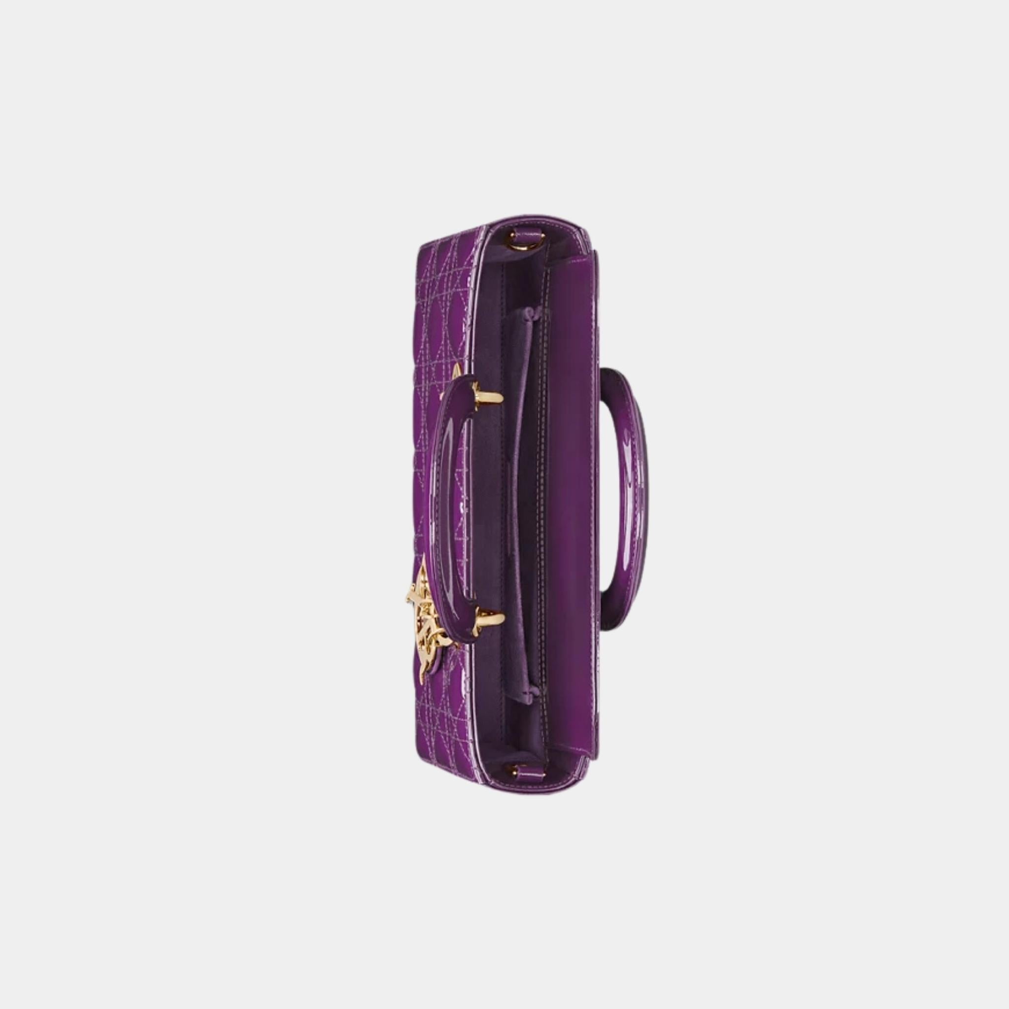 Medium Lady D-Joy Bag Patent Cannage Calfskin