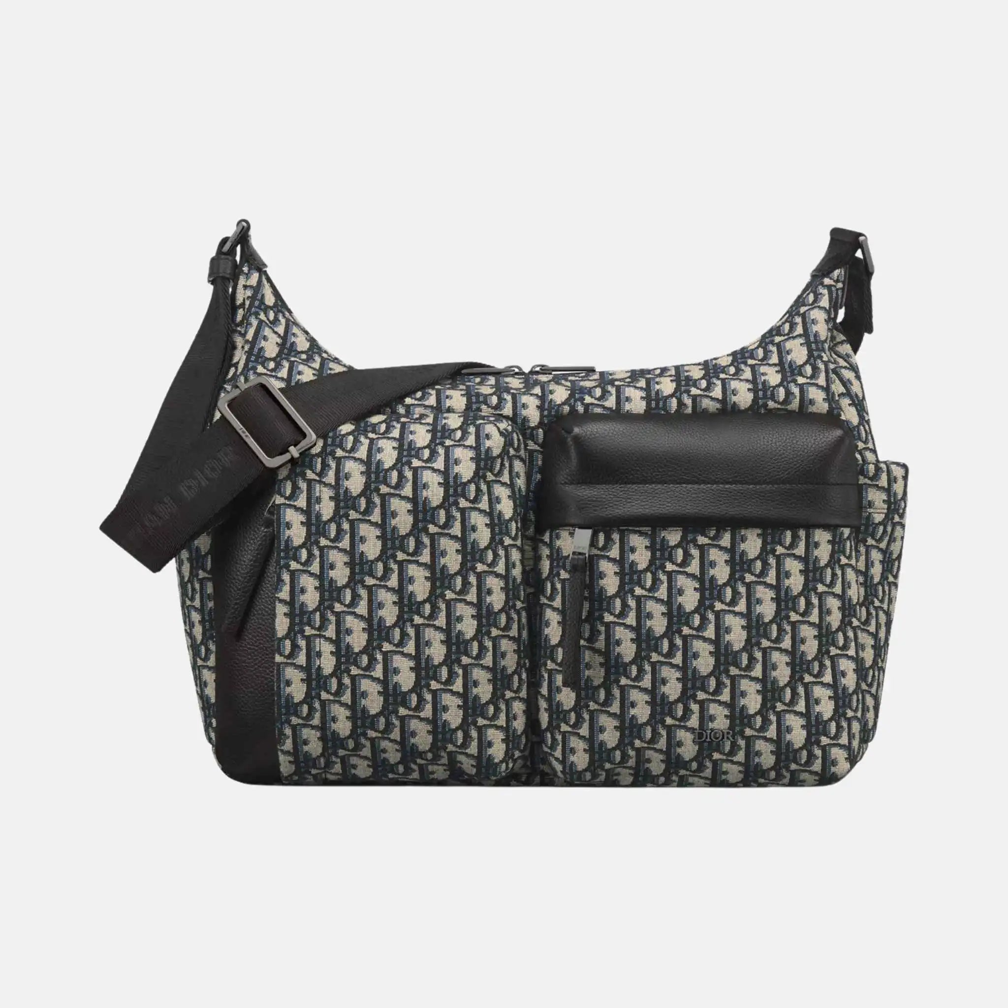 Medium Rider Soft Hobo Bag in Oblique and Grained Calfskin