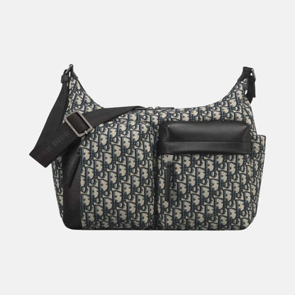 Medium Rider Soft Hobo Bag in Oblique and Grained Calfskin