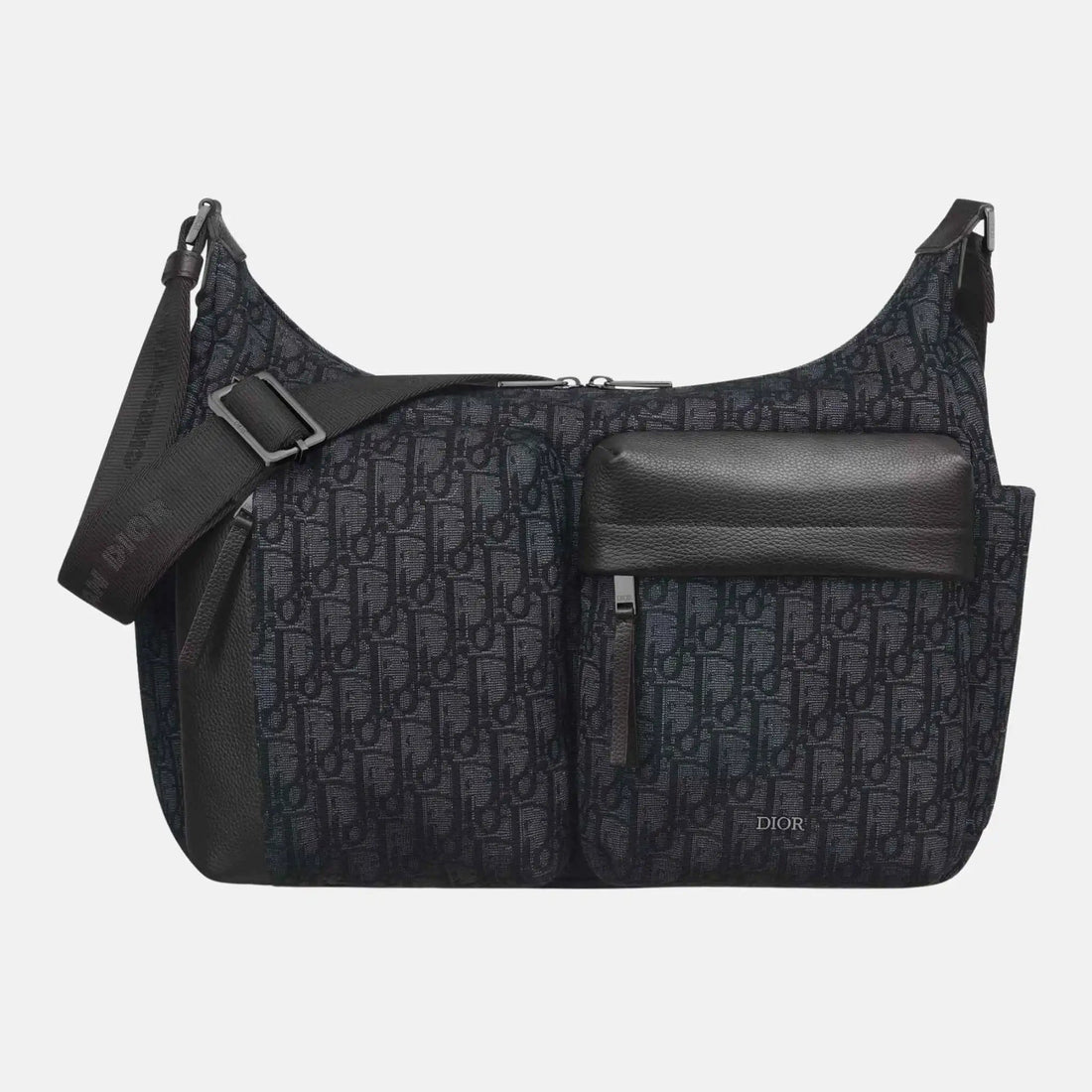 Medium Rider Soft Hobo Bag in Oblique and Grained Calfskin