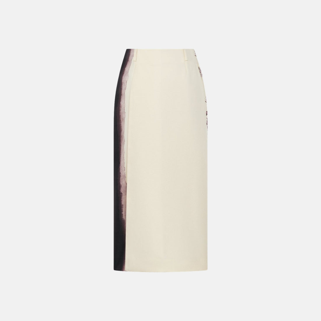 Mid Length Straight Skirt In Silk Faille