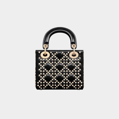 Mini Lady Dior Bag Black Crinkle Effect