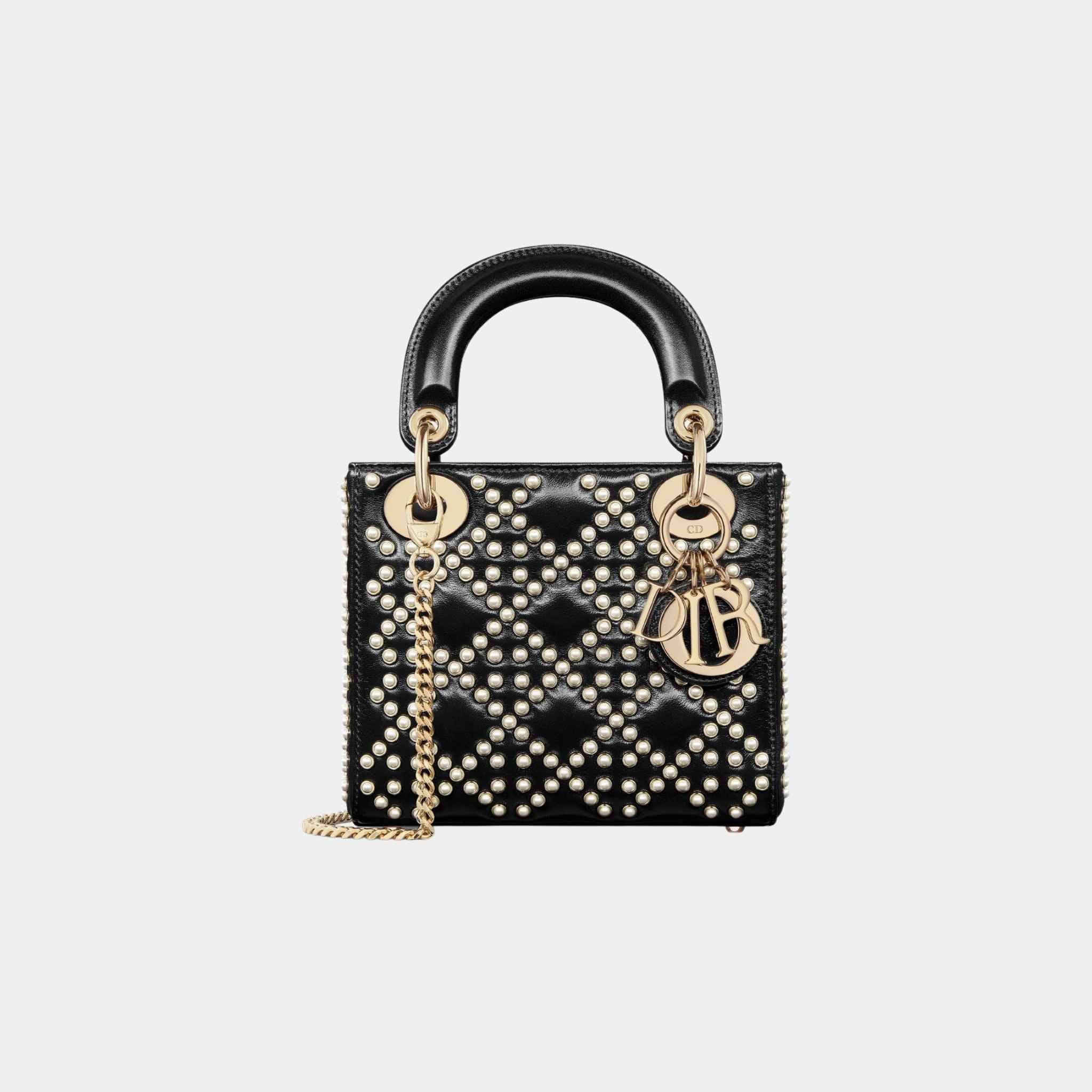 Mini Lady Dior Bag Black Crinkle Effect