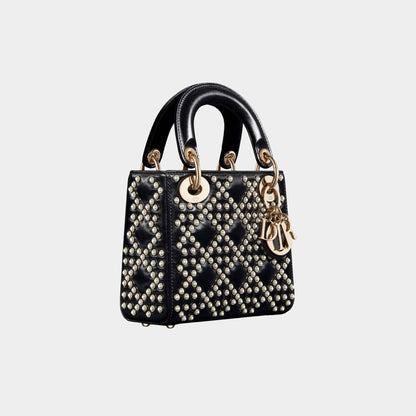 Mini Lady Dior Bag Black Crinkle Effect