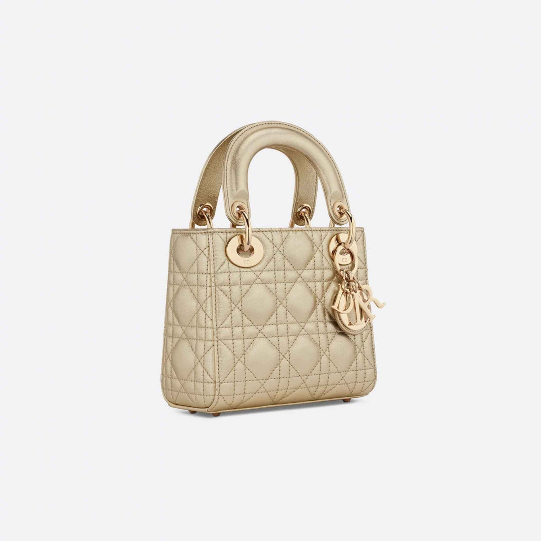 Mini Lady Dior Bag Metallic Gold-Tone