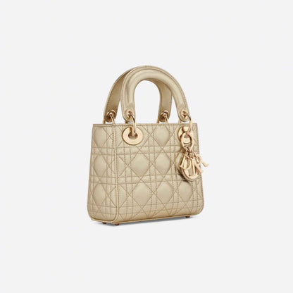 Mini Lady Dior Bag Metallic Gold-Tone
