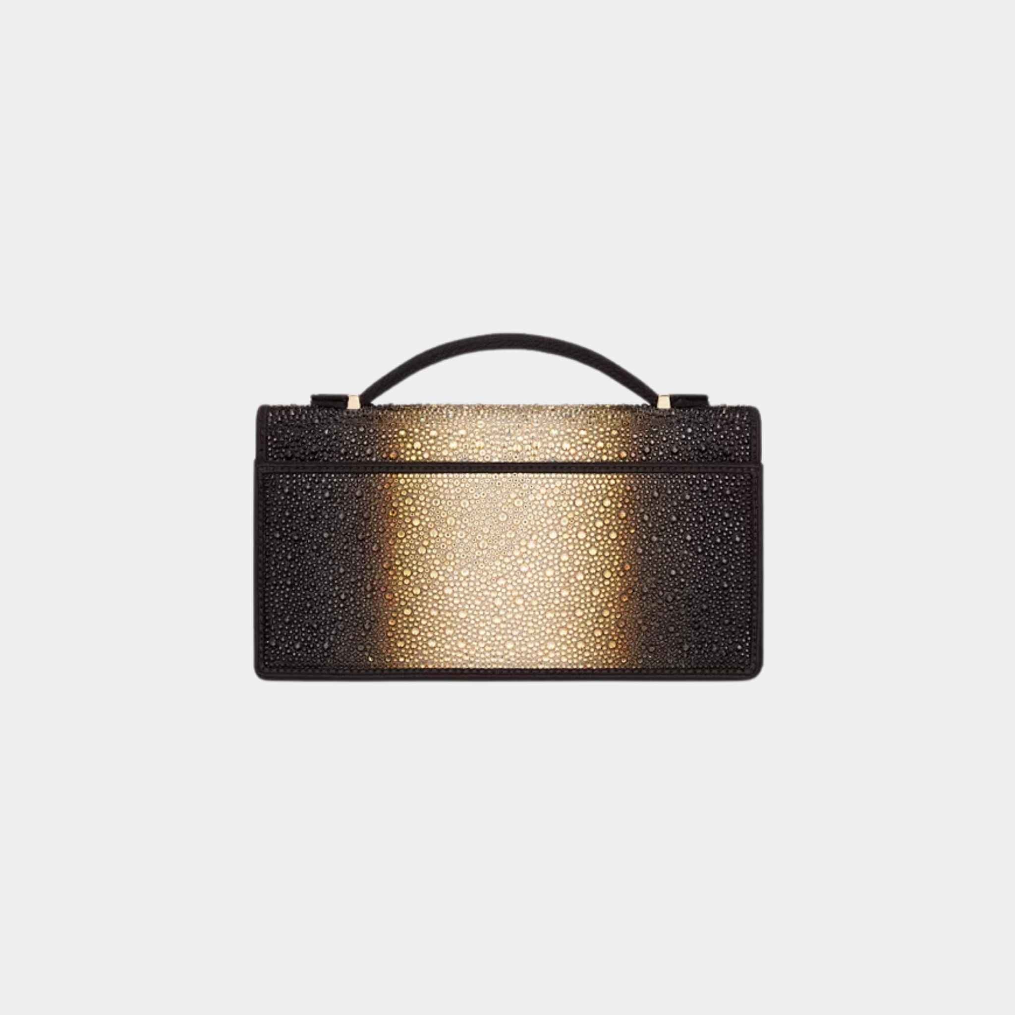 Or My Dior Mini Bag Gradient Gold-Tone And Black Strass