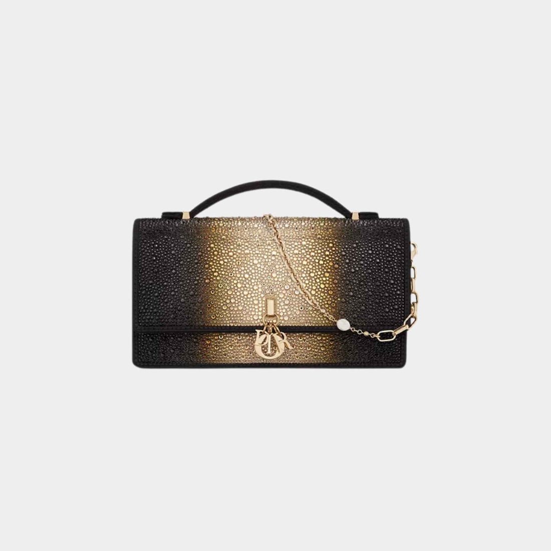 Or My Dior Mini Bag Gradient Gold-Tone And Black Strass