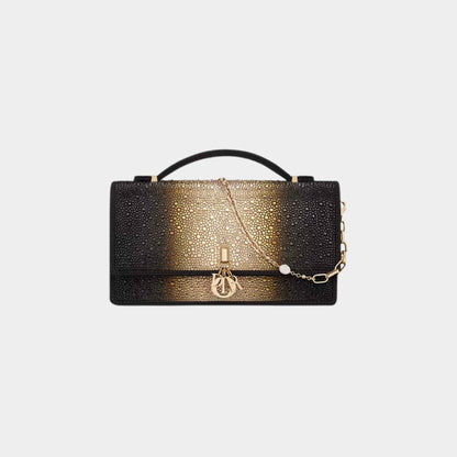 Or My Dior Mini Bag Gradient Gold-Tone And Black Strass