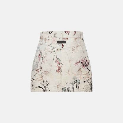 Miniskirt In Cotton And Linen Denim