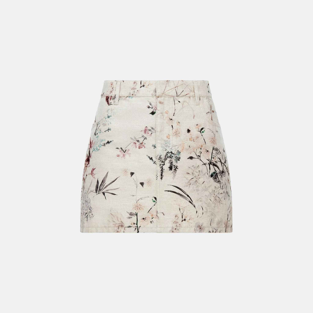 Miniskirt In Cotton And Linen Denim