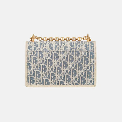 Miss Caro Mini Bag In Dior Oblique Chambray And Calfskin