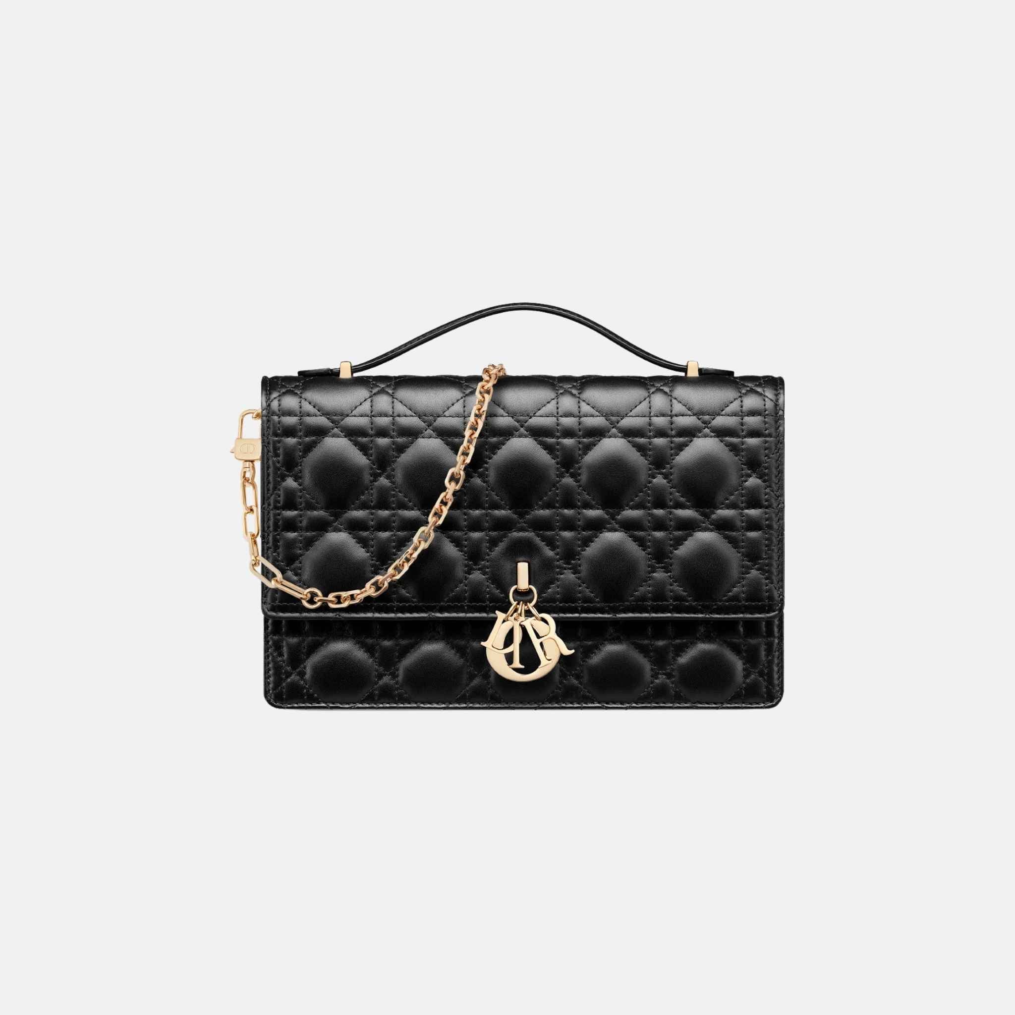 My Dior Top Handle Bag In Cannage Lambskin