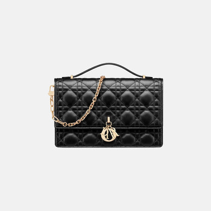 My Dior Top Handle Bag In Cannage Lambskin