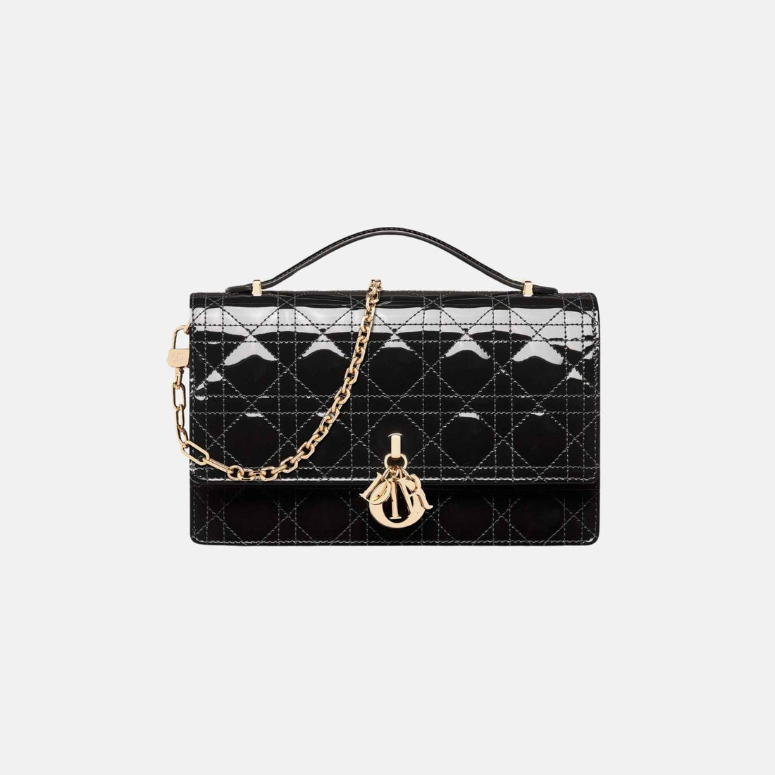 My Dior Top Handle Bag In Patent Cannage Calfskin