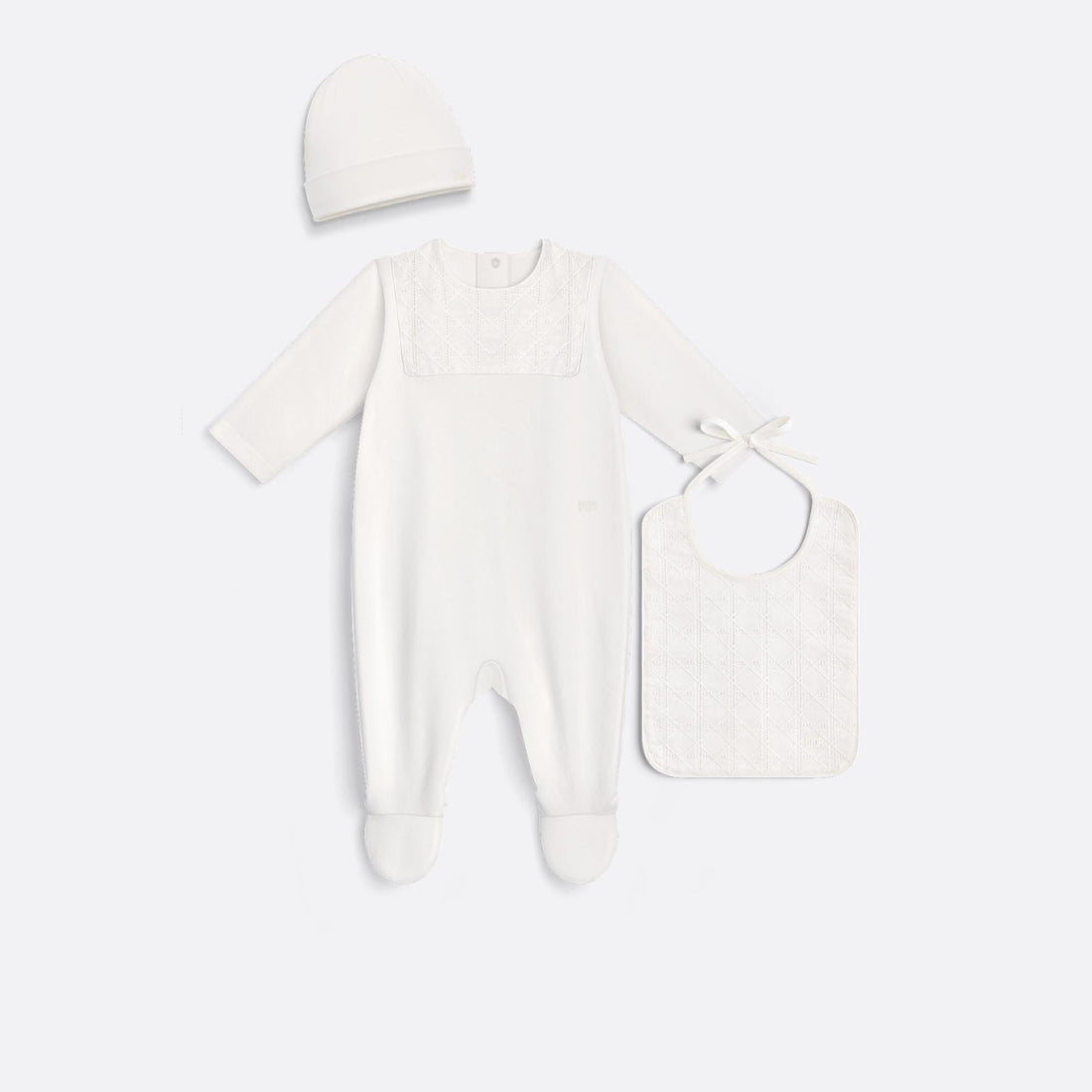 Newborn Gift Set Ivory Cannage Cotton Jersey and Voile