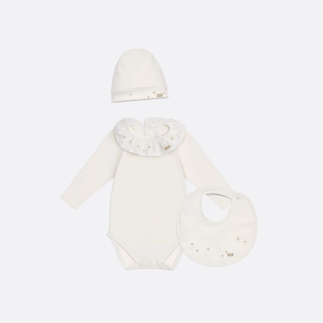 Newborn Gift Set Ivory Jersey and Cotton Poplin with Gold-Tone Star Motif
