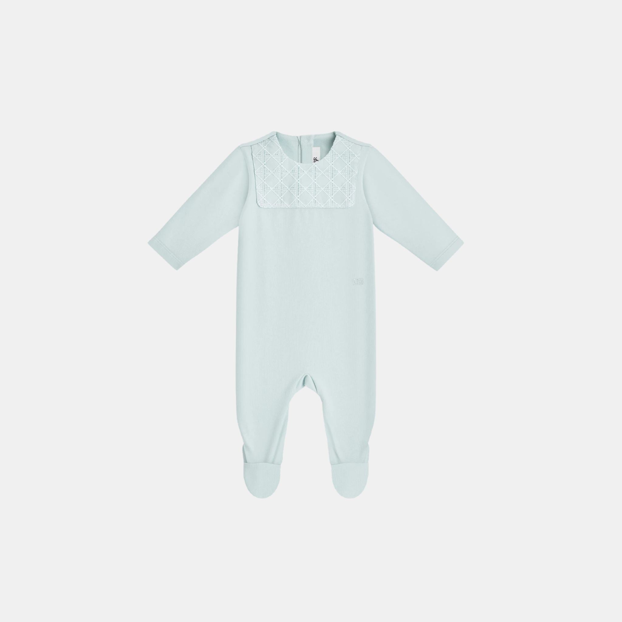 Newborn Gift Set Light Blue Cannage Cotton Jersey and Voile