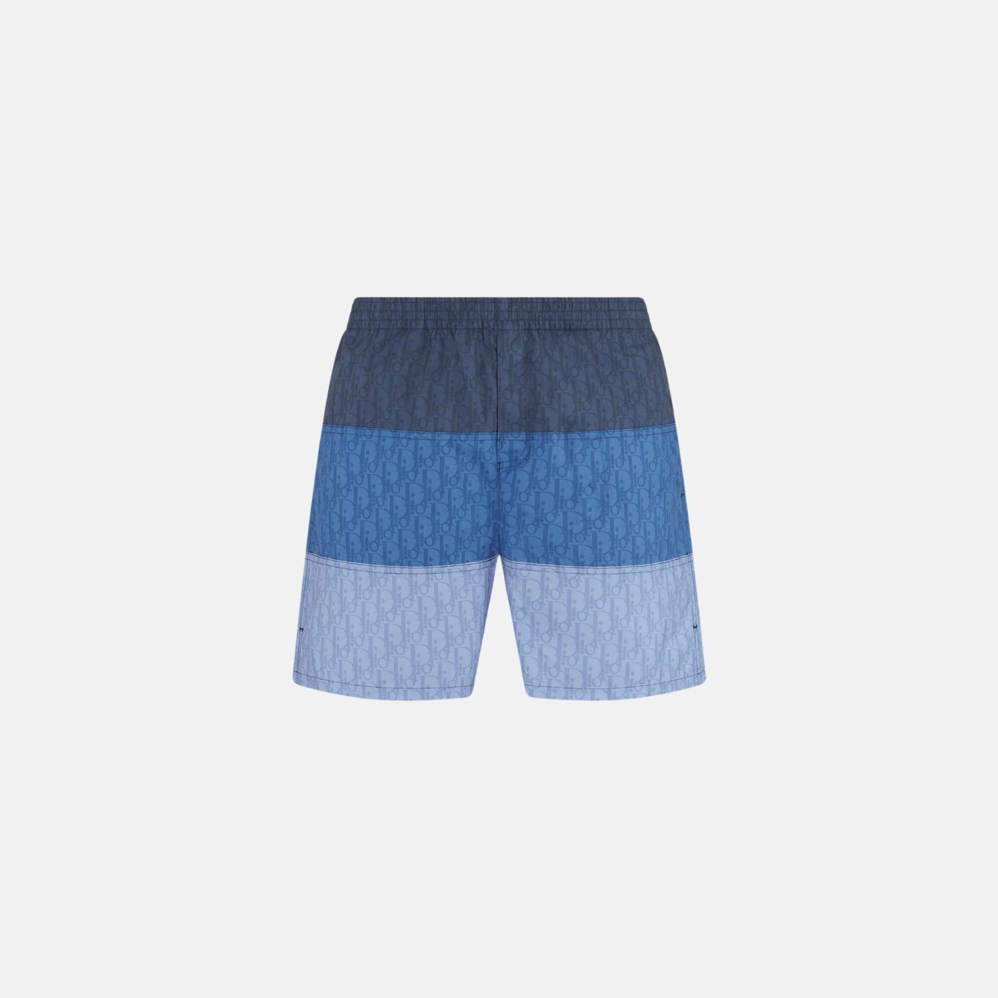 Oblique Swim Shorts In Color Block Technical Fabric