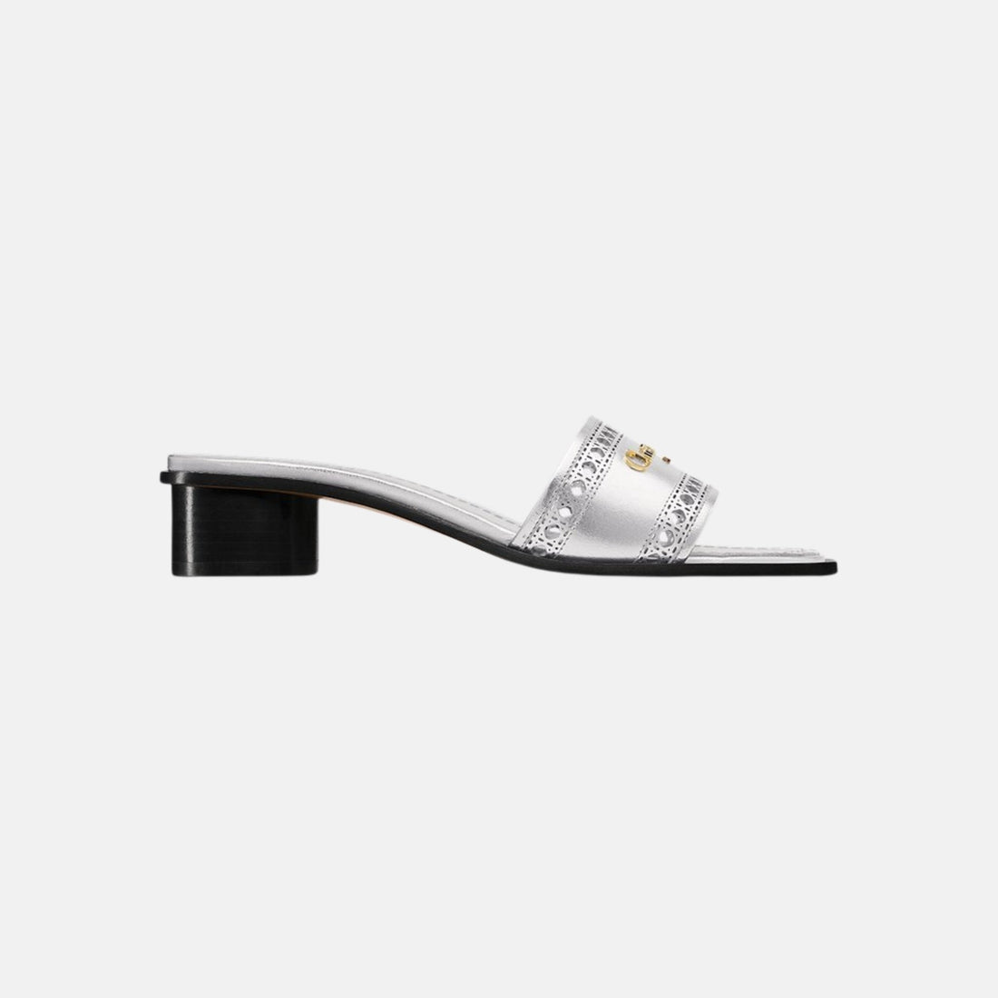 Or D Lane Heeled Slide In Microcannage Laminated Calfskin